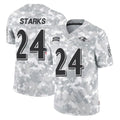 B.Ravens #24 Malaki Starks Player Arctic Camo Salute to Service Limited Ldoa Stitched Jerseys
