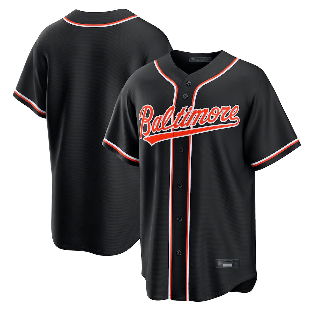B.Orioles Blank Player Black Out Fashion Home Game Ldoa Stitched Jerseys
