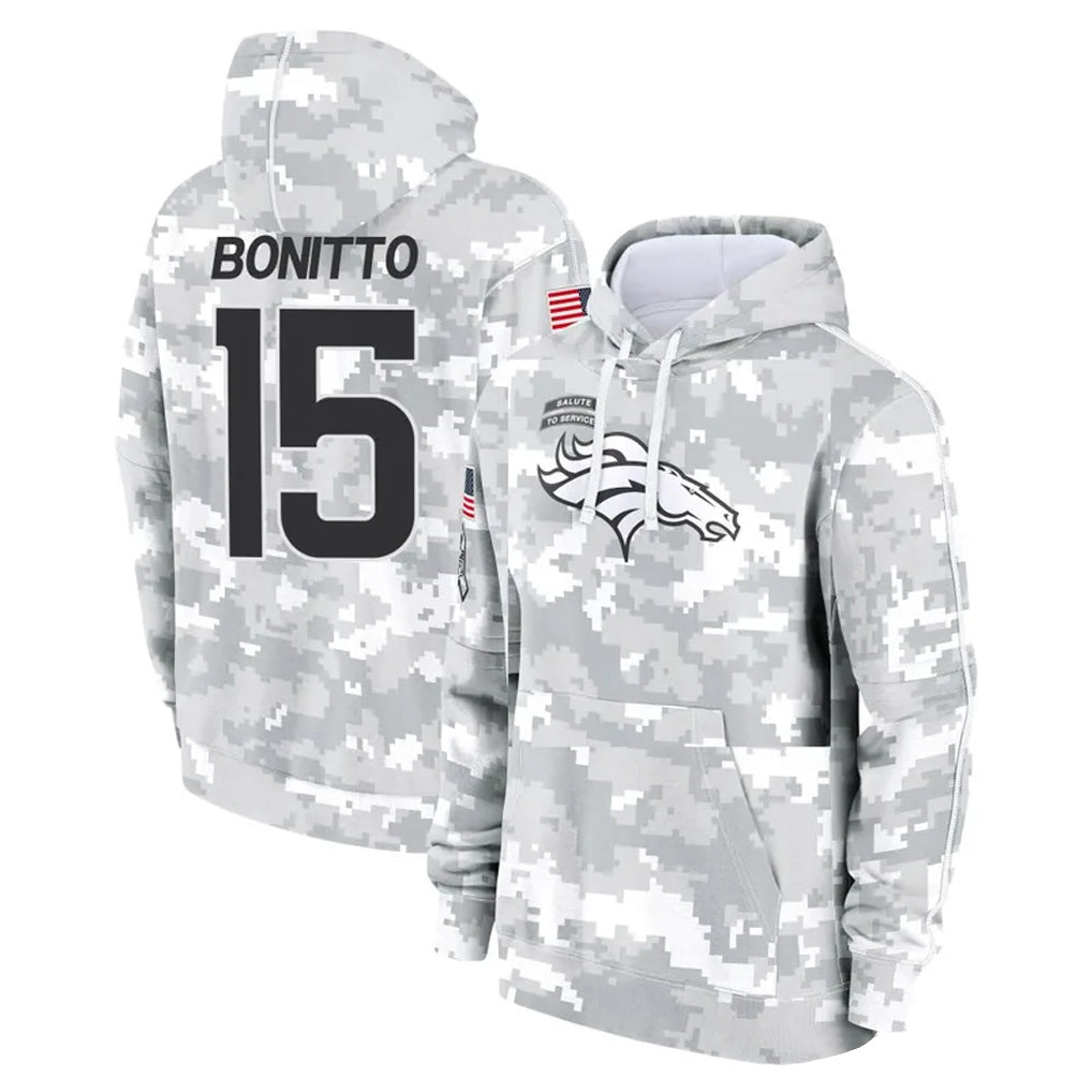 D.Broncos #15 Nik Bonitto Player Arctic Camo Salute to Service Hoodies Limited Game Ldoa Stitched Jerseys