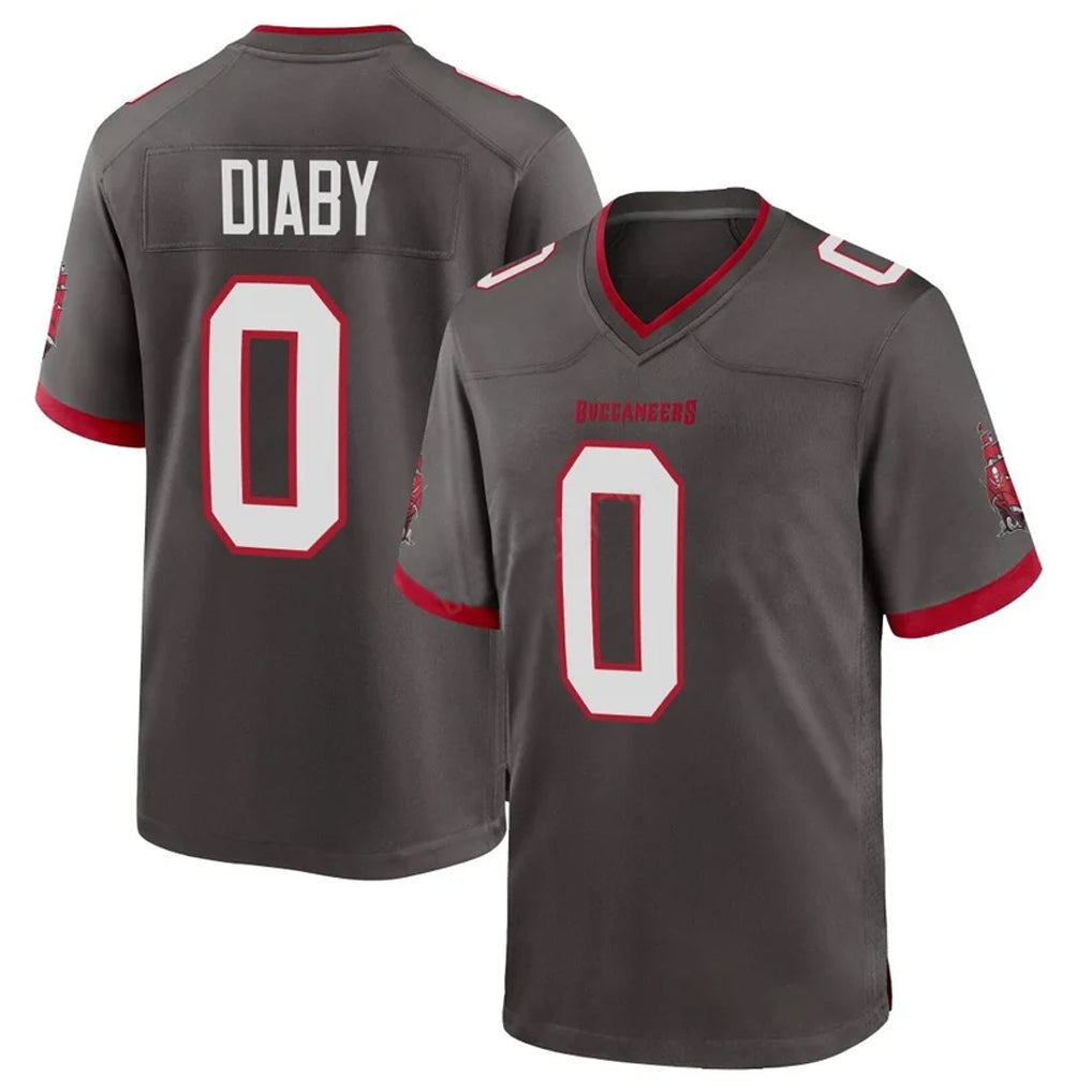TB.Buccaneers #0 Yaya Diaby Player Pewter Alternate Home Game Ldoa Stitched Jerseys