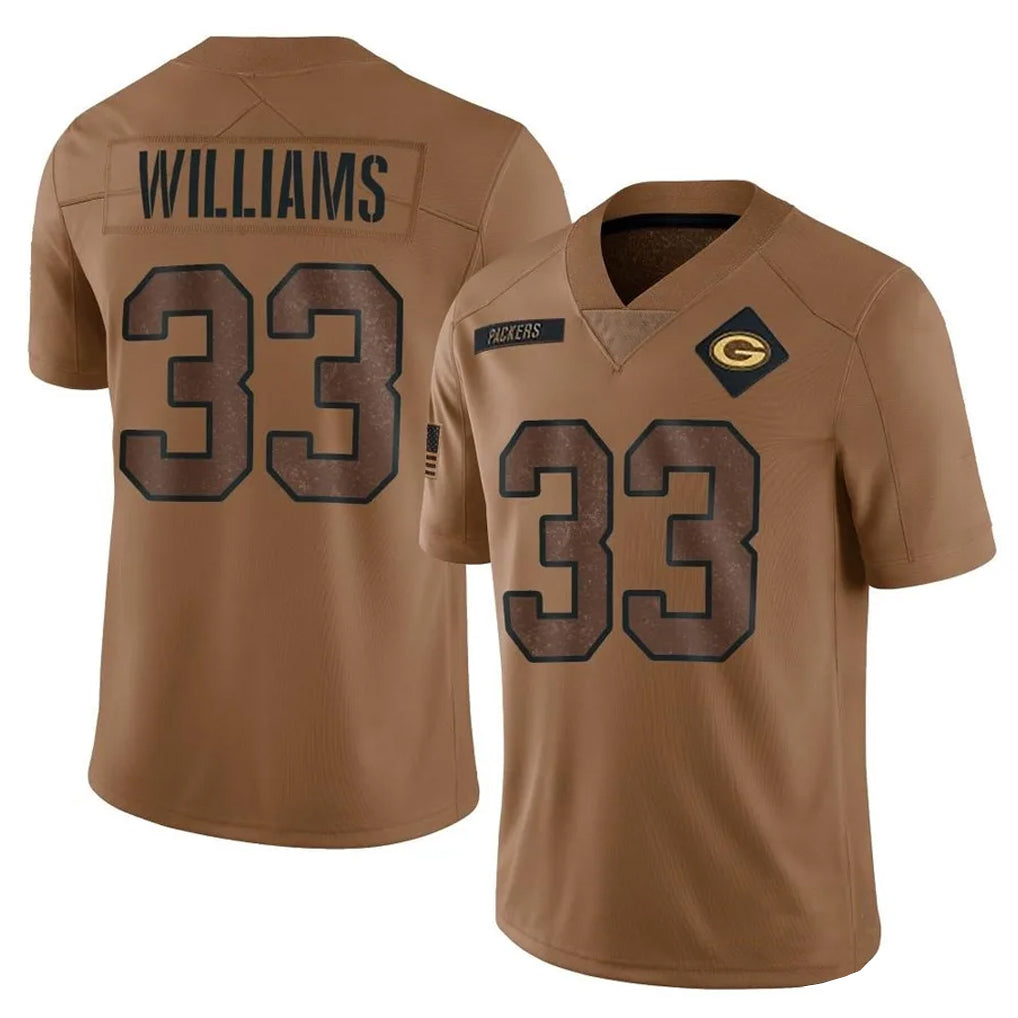 GB.Packers #33 Evan Williams Player Brown Salute To Service Limited Ldoa Stitched Jerseys