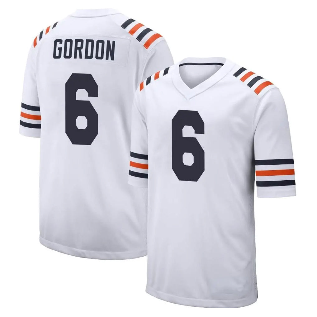 C.Bears #6 Kyler Gordon Player White Classic Home Game Ldoa Stitched Jerseys