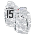 LA.Chargers #15 Ladd McConkey Player Arctic Camo Salute to Service Hoodies Limited Game Ldoa Stitched Jerseys