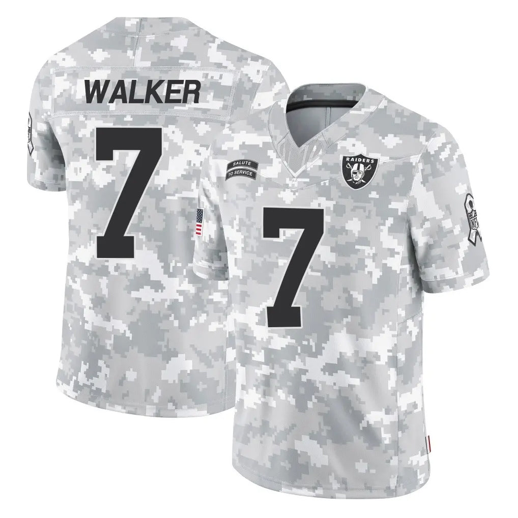 LV.Raiders #7 Quay Walker Player Arctic Camo Salute To Service Limited Game Ldoa Stitched Jerseys
