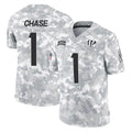 C.Bengals #1 Ja'Marr Chase Player Arctic Camo Salute to Service Limited Ldoa Stitched Jerseys