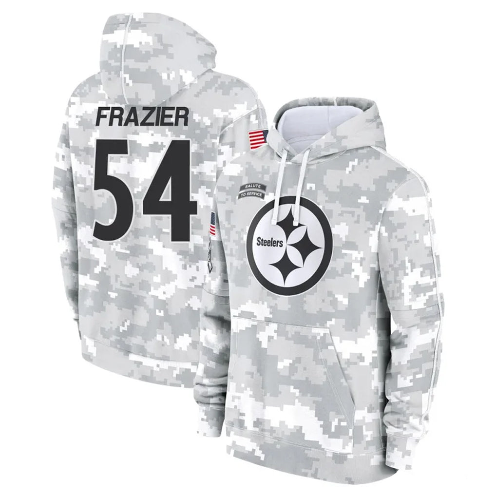 P.Steelers #54 Zach Frazier Player Arctic Camo Limited Salute to Service Pullover Hoodies Game Ldoa Stitched Jerseys