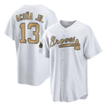 A.Braves #13 Ronald Acuna Jr Player White-Gold All-Star Home Game Ldoa Stitched Jerseys