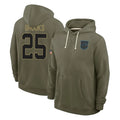 C.Panthers #25 Jonathon Brooks Player Olive Salute to Service Hoodies Game Ldoa Stitched Jerseys