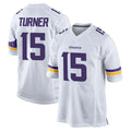 M.Vikings #15 Dallas Turner Player White Home Game Ldoa Stitched Jerseys