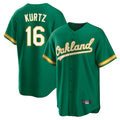 Athletics #16 Nick Kurtz Player Kelly Green Home Game Ldoa Stitched Jerseys