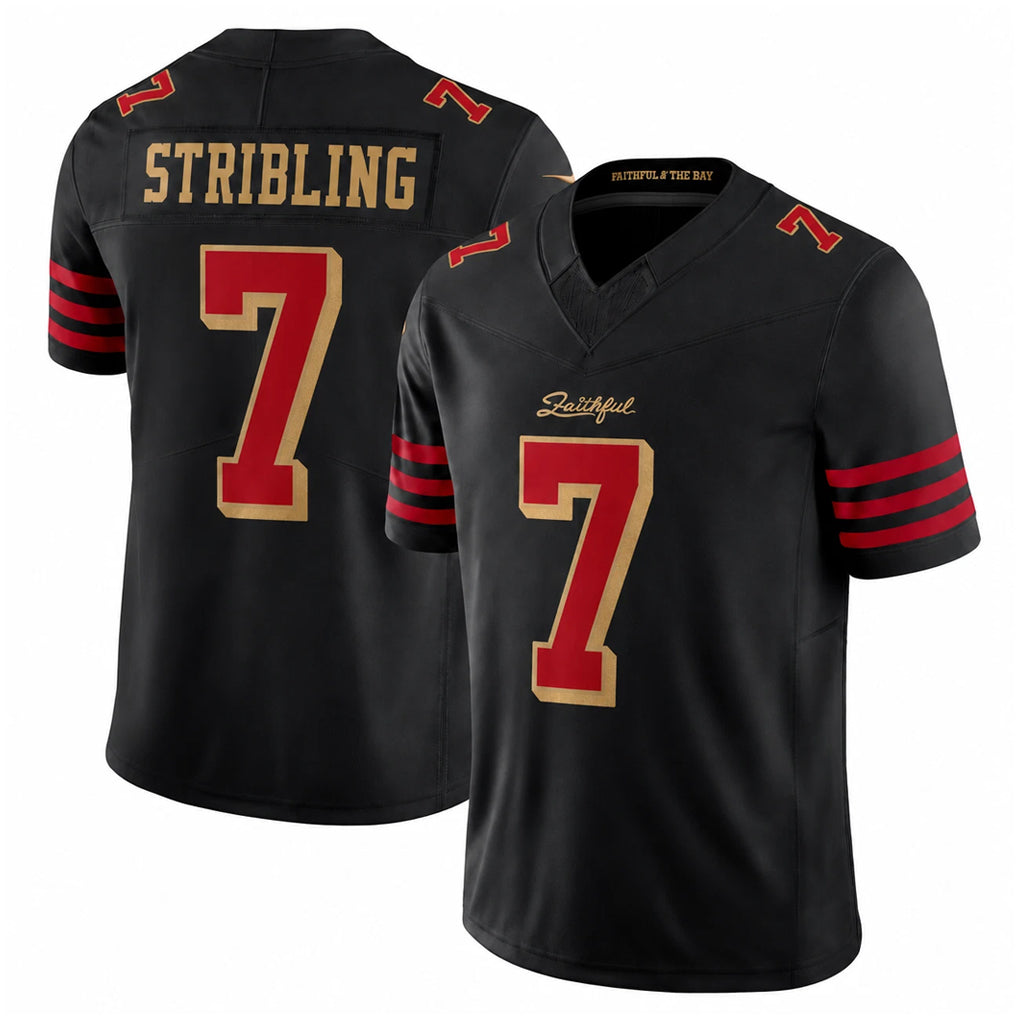 SF.49ers #7 De'Zhaun Stribling Player Black Limited Rivalries Collection Home Game Ldoa Stitched Jerseys