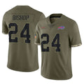 B.Bills #24 Cole Bishop Player Olive Salute To Service Game Ldoa Stitched Jerseys