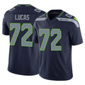 S.Seahawks #72 Abraham Lucas Player Navy Limited Vapor F.U.S.E. Home Game Ldoa Stitched Jerseys