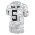 C.Panthers #5 Jaelan Phillips Player Arctic Camo Salute to Service Limited Game Ldoa Stitched Jerseys