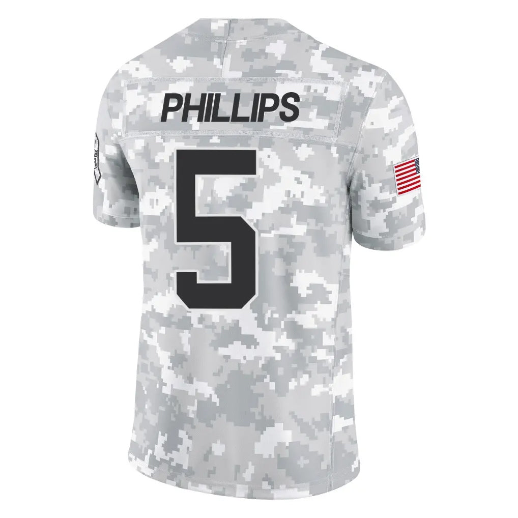 C.Panthers #5 Jaelan Phillips Player Arctic Camo Salute to Service Limited Game Ldoa Stitched Jerseys