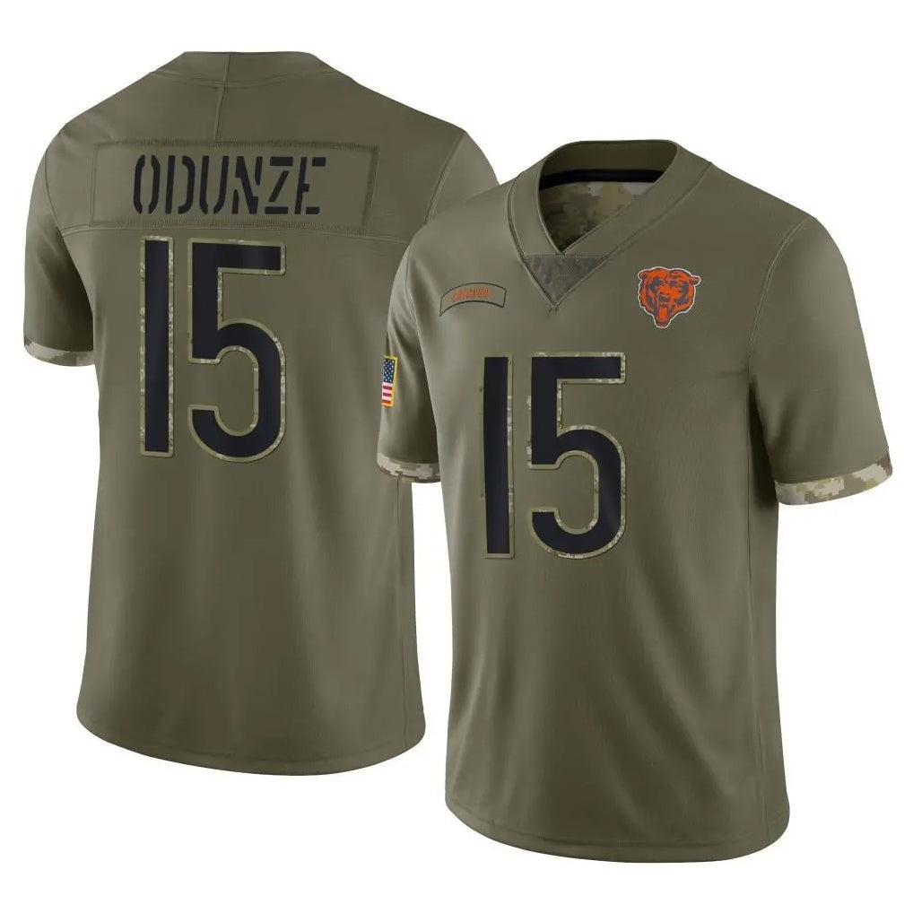 C.Bears #15 Rome Odunze Player Olive Salute to Service Limited Game Ldoa Stitched Jerseys