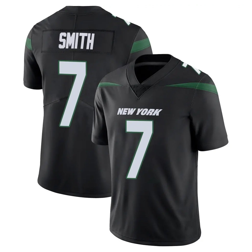 NY.Jets #7 Geno Smith Player Stealth Black Limited Vapor Home Game Ldoa Stitched Jerseys