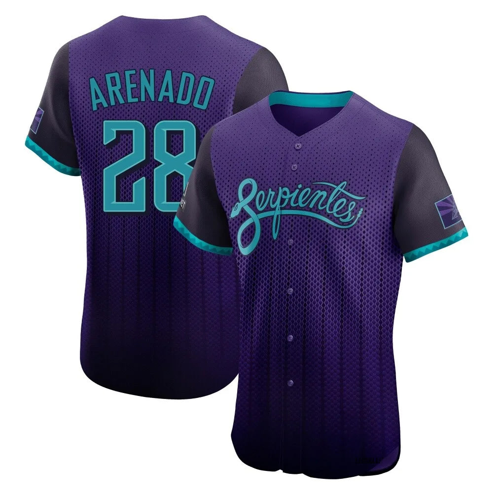 A.Diamondbacks #28 Nolan Arenado Player Purple City Connect Limited Elite Home Game Ldoa Stitched Jerseys
