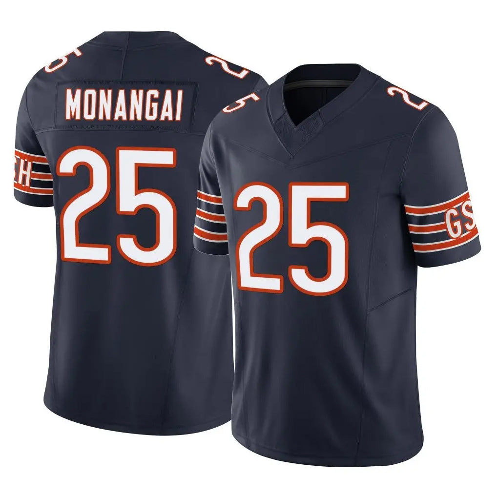 C.Bears #25 Kyle Monangai Player Navy Vapor F.U.S.E. Limited Home Game Ldoa Stitched Jerseys
