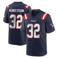 NE.Patriots #32 TreVeyon Henderson Player Navy Home Game Ldoa Stitched Jerseys