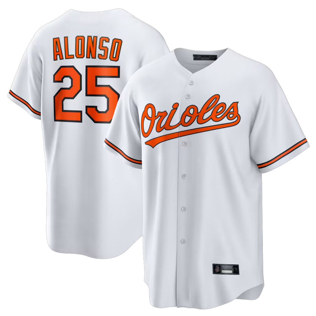 B.Orioles #25 Pete Alonso Player White Home Game Ldoa Stitched Jerseys