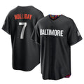 B.Orioles #7 Jackson Holliday Player Black City Connect Home Game Ldoa Stitched Jerseys