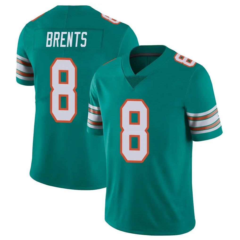 M.Dolphins #8 JuJu Brents Player Aqua Limited Alternate Vapor Untouchable Home Game Ldoa Stitched Jerseys
