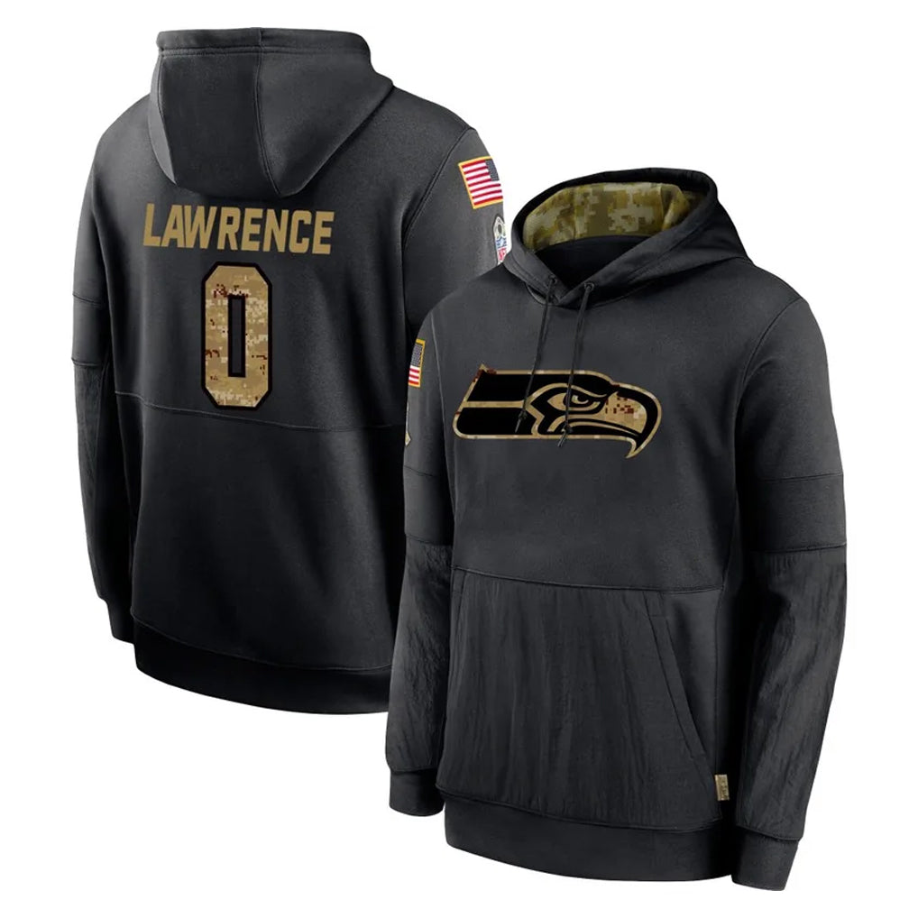 S.Seahawks #0 DeMarcus Lawrence Player Black Salute to Service Hoodies Limited Game Ldoa Stitched Jerseys