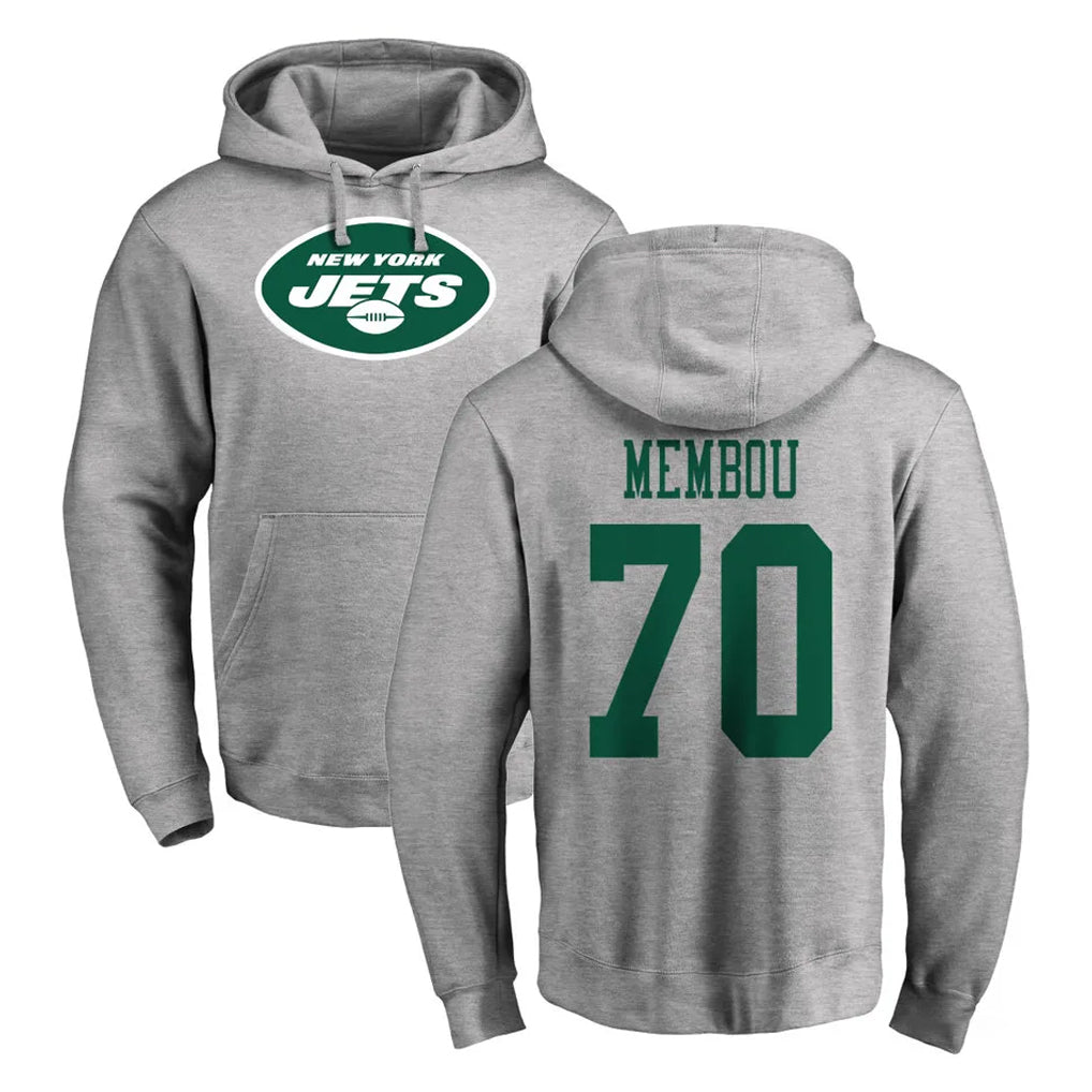 NY.Jets #70 Armand Membou Player Gray LOGO Pullover Hoodies Limited Game Ldoa Stitched Jerseys