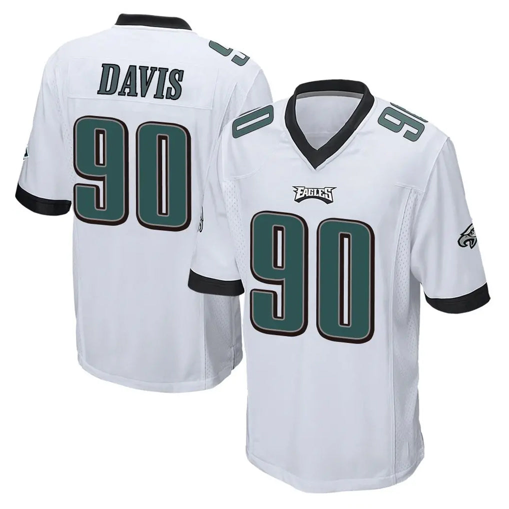 P.Eagles #90 Jordan Davis Player White Home Game Ldoa Stitched Jerseys