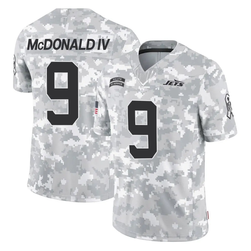 NY.Jets #9 Will McDonald IV Player Arctic Camo Salute to Service Limited Game Ldoa Stitched Jerseys