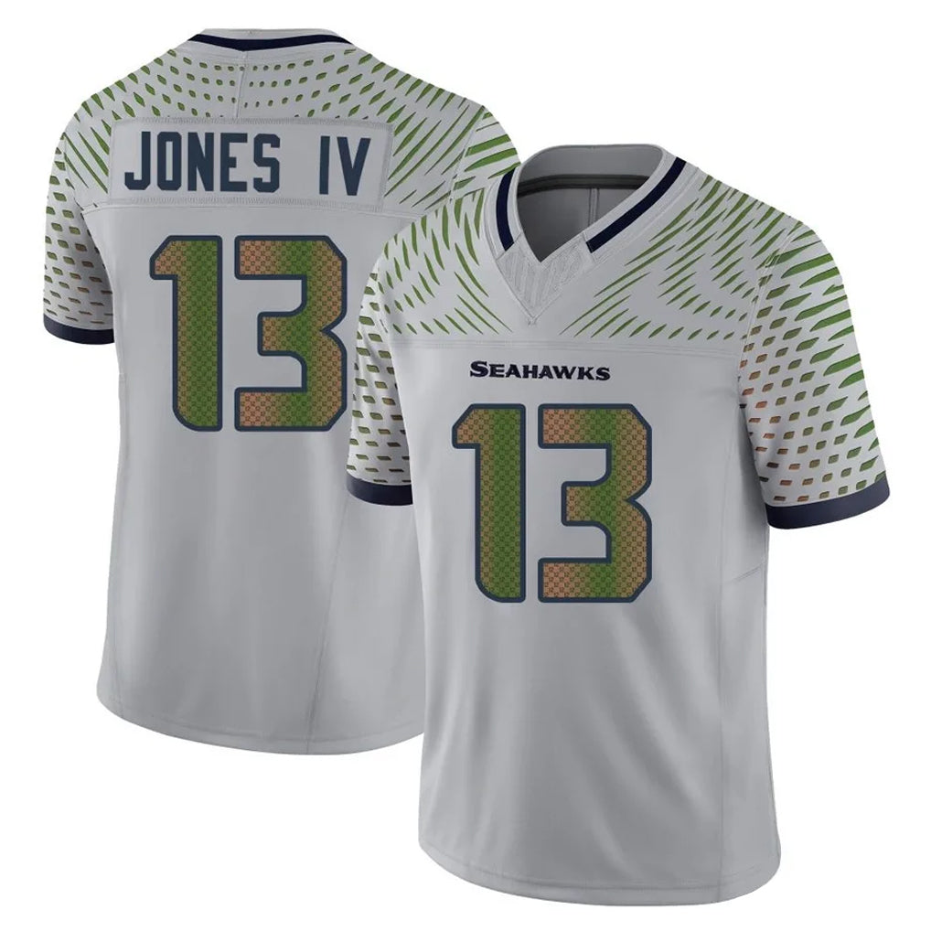 S.Seahawks #13 Ernest Jones IV Player Grey Limited 2025 Rivalries Collection Home Game Ldoa Stitched Jerseys