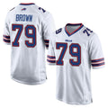 B.Bills #79 Spencer Brown Player White Home Game Ldoa Stitched Jerseys