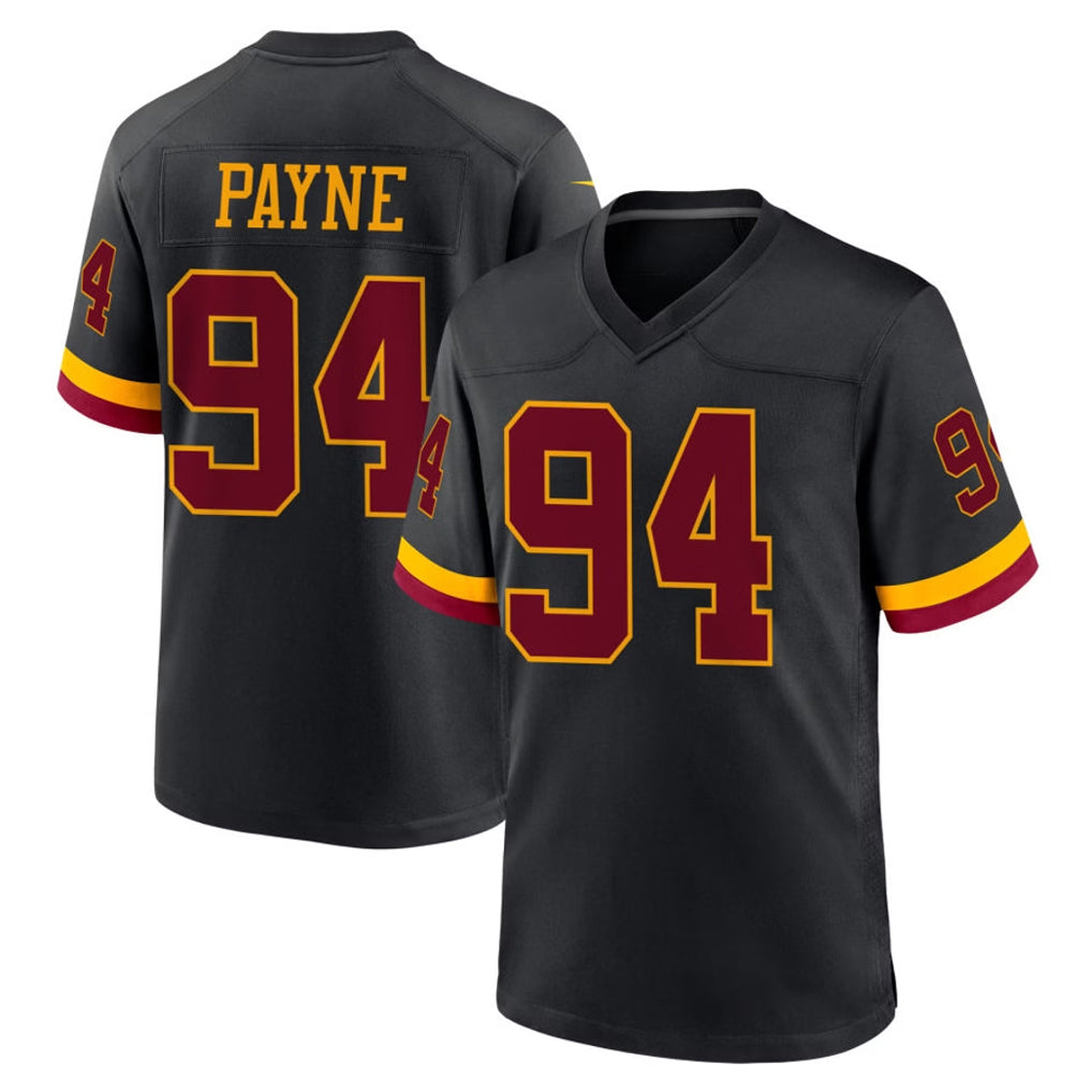 W.Commanders #94 Daron Payne Player Black Limited Home Game Ldoa Stitched Jerseys
