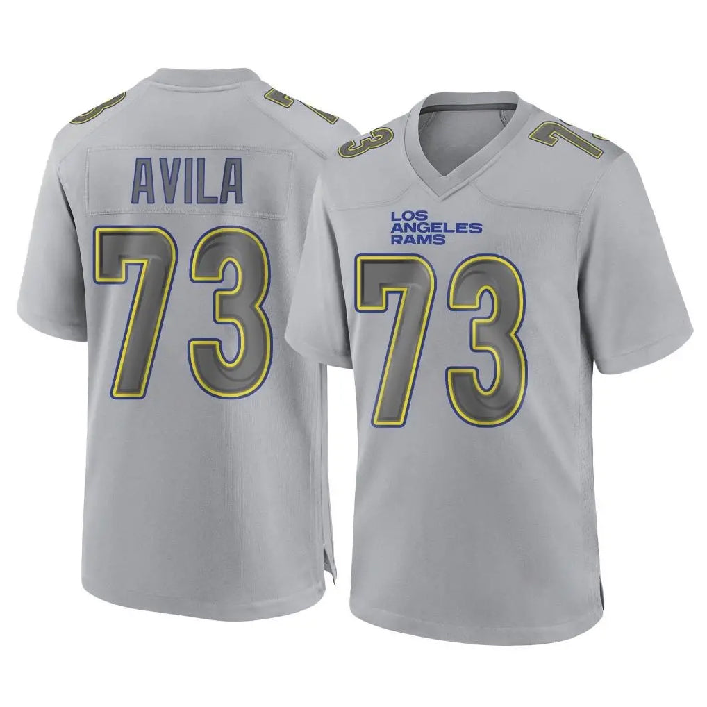 LA.Rams #73 Steve Avila Player Gray Atmosphere Fashion Home Game Ldoa Stitched Jerseys