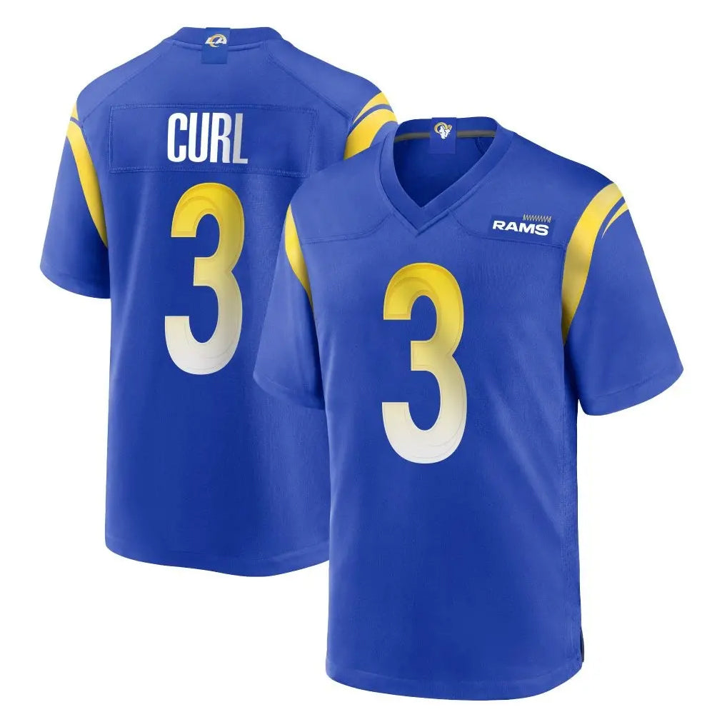 LA.Rams #3 Kam Curl Player Royal Home Game Ldoa Stitched Jerseys