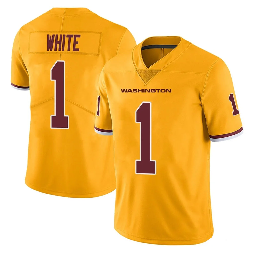 W.Commanders #1 Rachaad White Player Gold Limited Color Rush Home Game Ldoa Stitched Jerseys