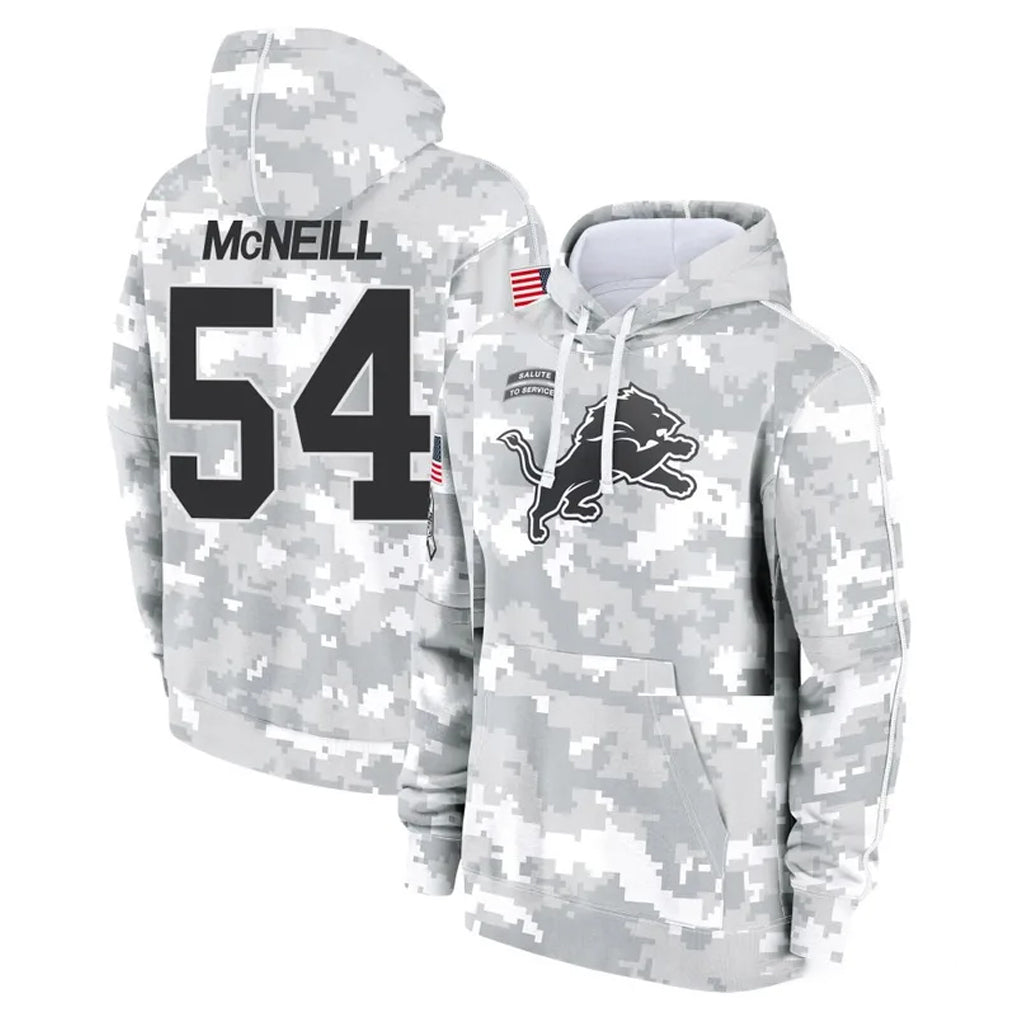 D.Lions #54 Alim McNeill Player Arctic Camo Salute to Service Hoodies Limited Game Ldoa Stitched Jerseys