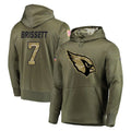 A.Cardinals #7 Jacoby Brissett Player Olive Salute to Service Pullover Hoodie Home Game Stitched Jerseys