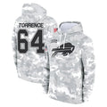 B.Bills #64 O'Cyrus Torrence Player Arctic Camo Salute to Service Hoodies Ldoa Stitched Jerseys