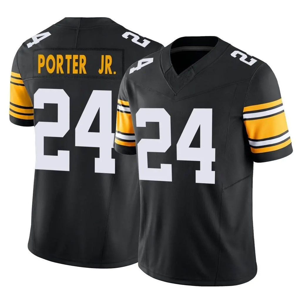 P.Steelers #24 Joey Porter Jr. Player Black Limited Alternate Vapor F.U.S.E. Home Game Ldoa Stitched Jerseys