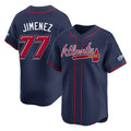 A.Braves #77 Joe Jimenez Player Navy 2025 Speedway Classic Home Game Ldoa Stitched Jerseys