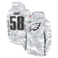 P.Eagles #58 Jalyx Hunt Player Arctic Camo Salute to Service Pullover Hoodies Limited Game Ldoa Stitched Jerseys