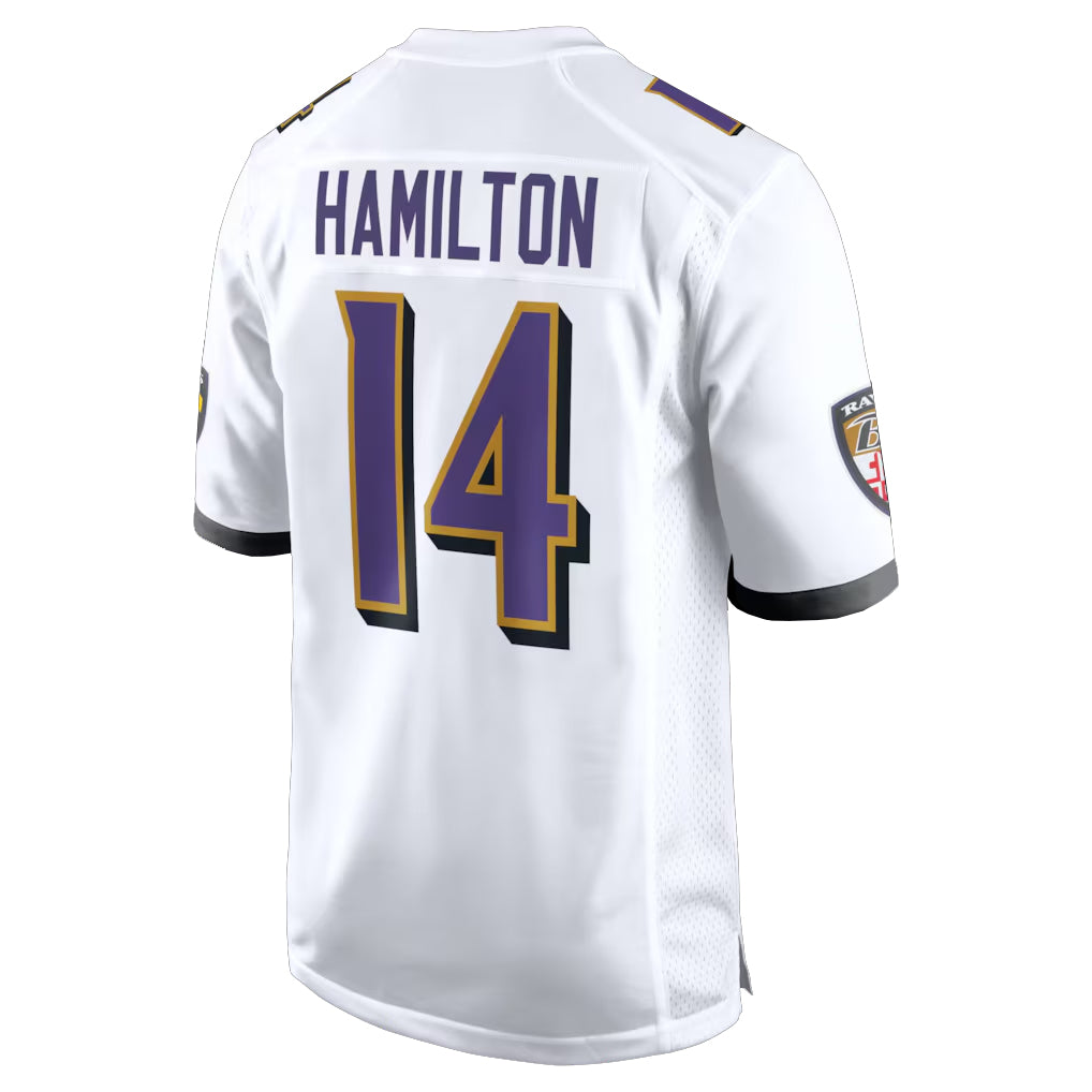 B.Ravens #14 Kyle Hamilton Player White Alternate Home Game Ldoa Stitched Jerseys