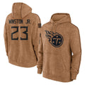 T.Titans #23 Kevin Winston Jr. Player Brown Salute To Service Club Pullover Hoodies Home Game Ldoa Stitched Jerseys