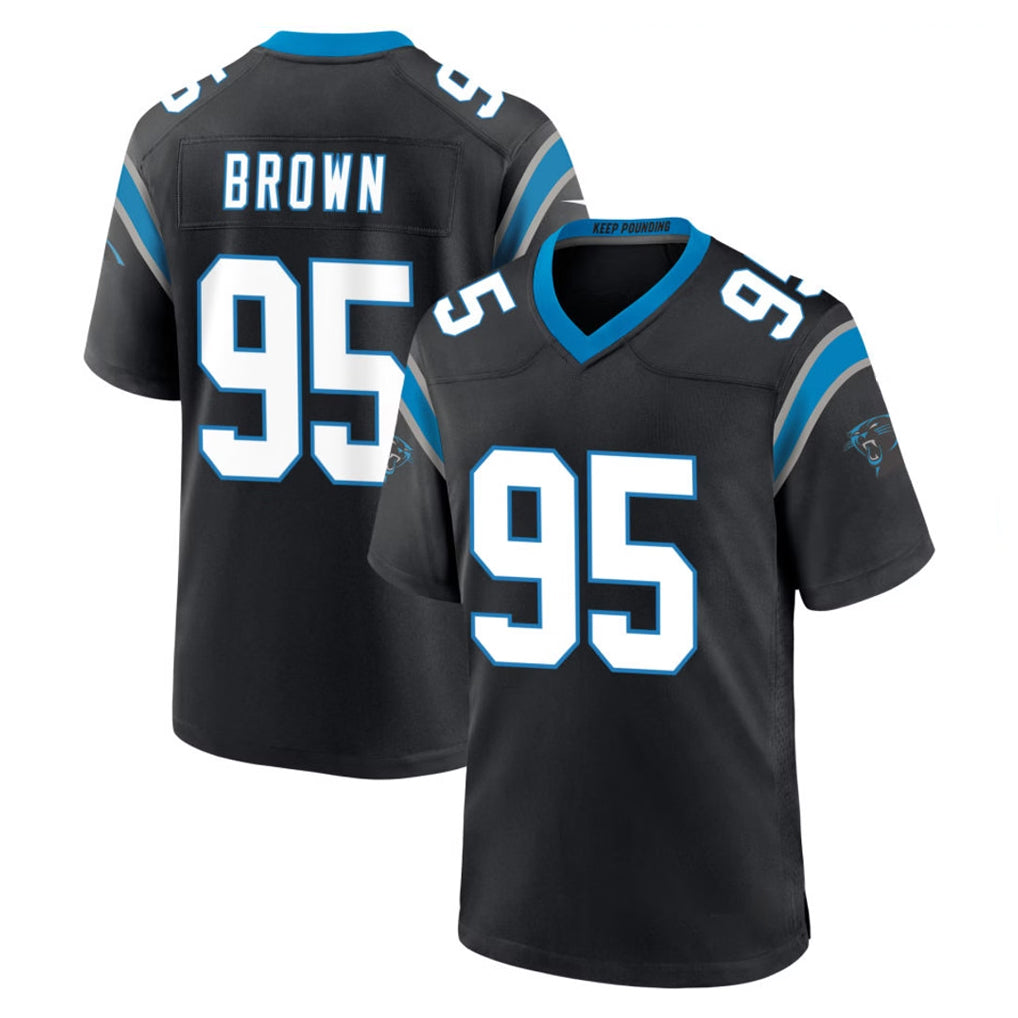 C.Panthers #95 Derrick Brown Player Black Limited Home Game Ldoa Stitched Jerseys