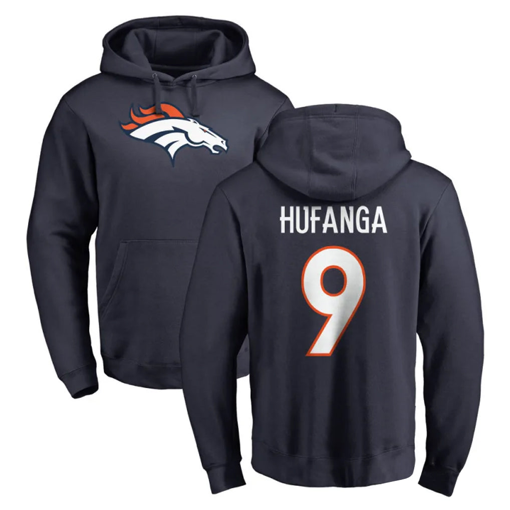 D.Broncos #9 Talanoa Hufanga Player Navy Pullover Hoodie Limited Ldoa Stitched Jerseys