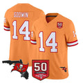TB.Buccaneers #14 Chris Godwin Jr. Player Orange 50th Season Vapor Limited Home Game Ldoa Stitched Jerseys
