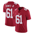 NY.Giants #61 John Michael Schmitz Jr. Player Red Limited Vapor Untouchable Home Game Ldoa Stitched Jerseys