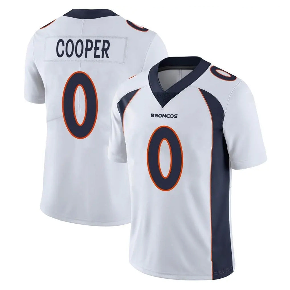 D.Broncos #0 Jonathon Cooper Player White Vapor Untouchable Limited Home Game Ldoa Stitched Jerseys